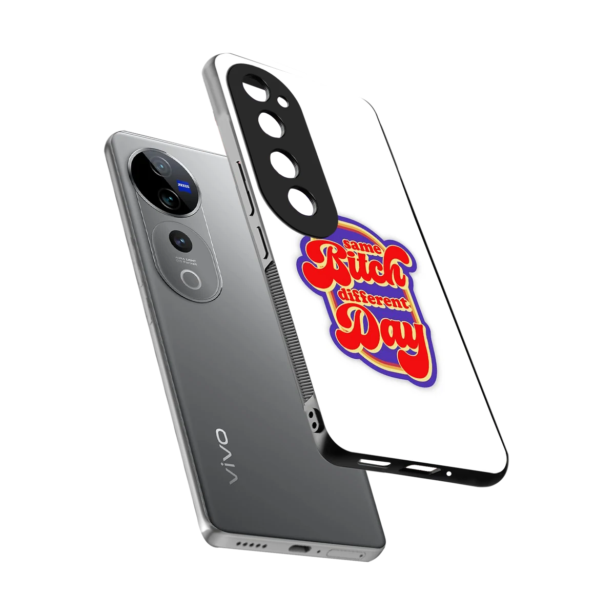 Sassy Mood sleek vivo v40 pro cover with tempered glass back and TPU edges