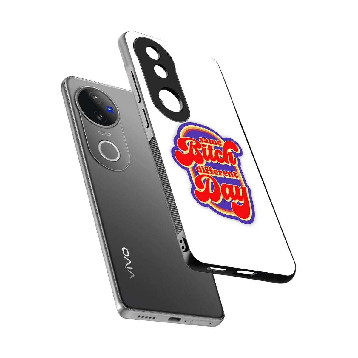 Sassy Mood sleek vivo v50 cover with tempered glass back and TPU edges