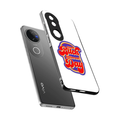 Sassy Mood sleek vivo v50 cover with tempered glass back and TPU edges