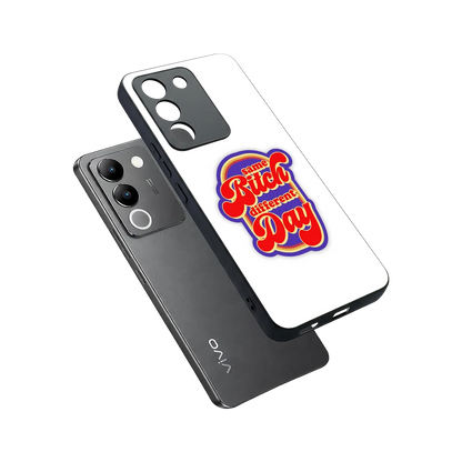 Sassy Mood sleek vivo y200 5g cover with tempered glass back and TPU edges