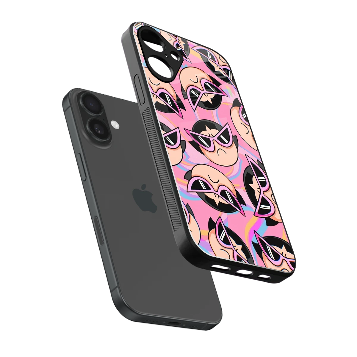 Sassy Squad sleek iphone 16 plus cover with tempered glass back and TPU edges