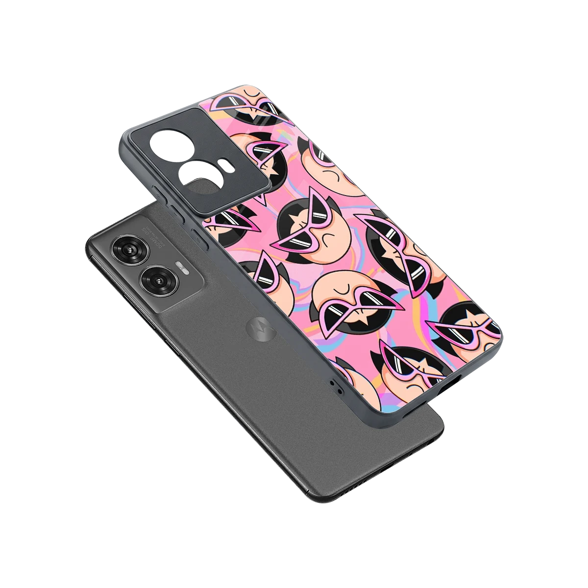 Sassy Squad sleek motorola edge 50 fusion cover with tempered glass back and TPU edges