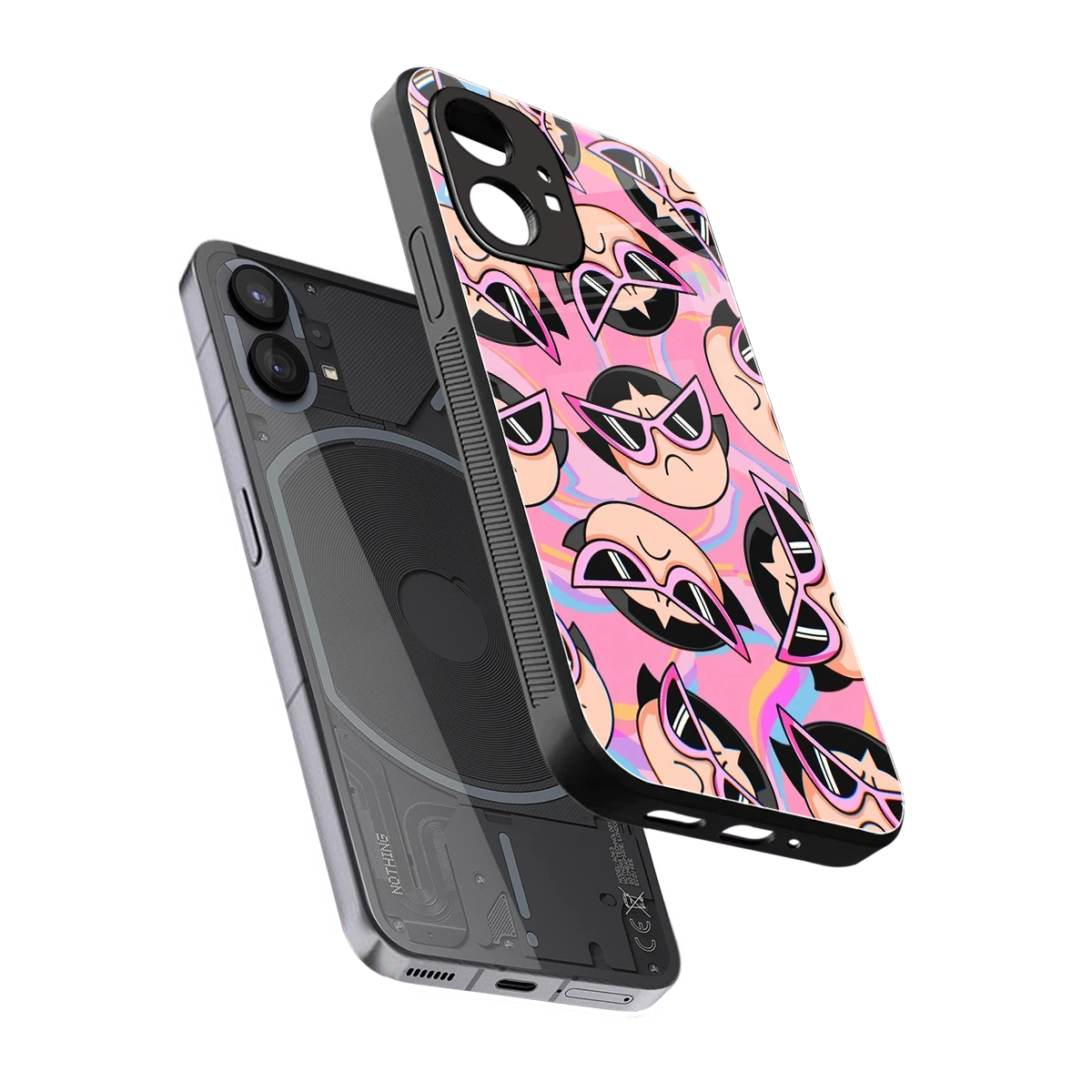Sassy Squad sleek nothing phone 1 cover with tempered glass back and TPU edges
