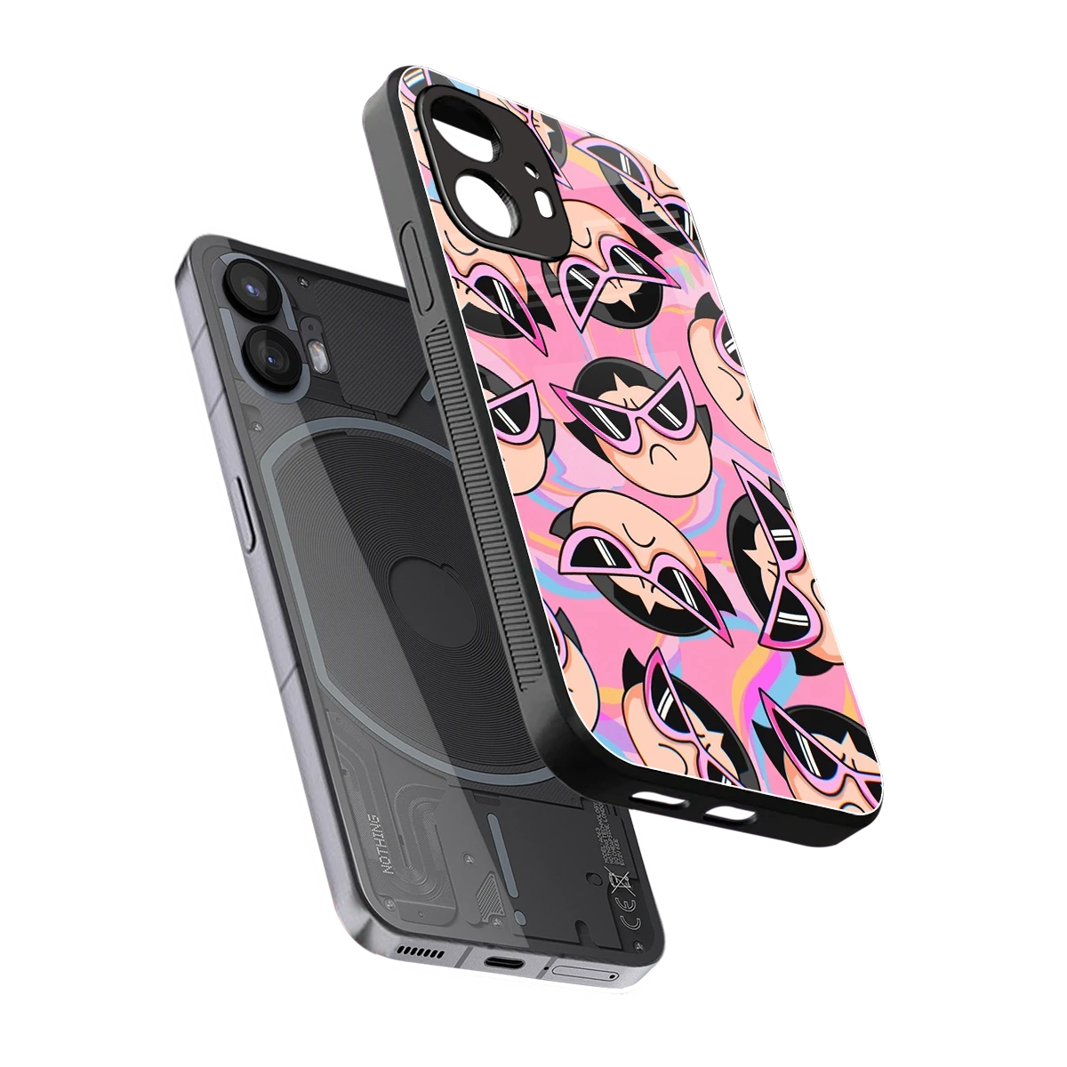 Sassy Squad sleek nothing phone 2 cover with tempered glass back and TPU edges