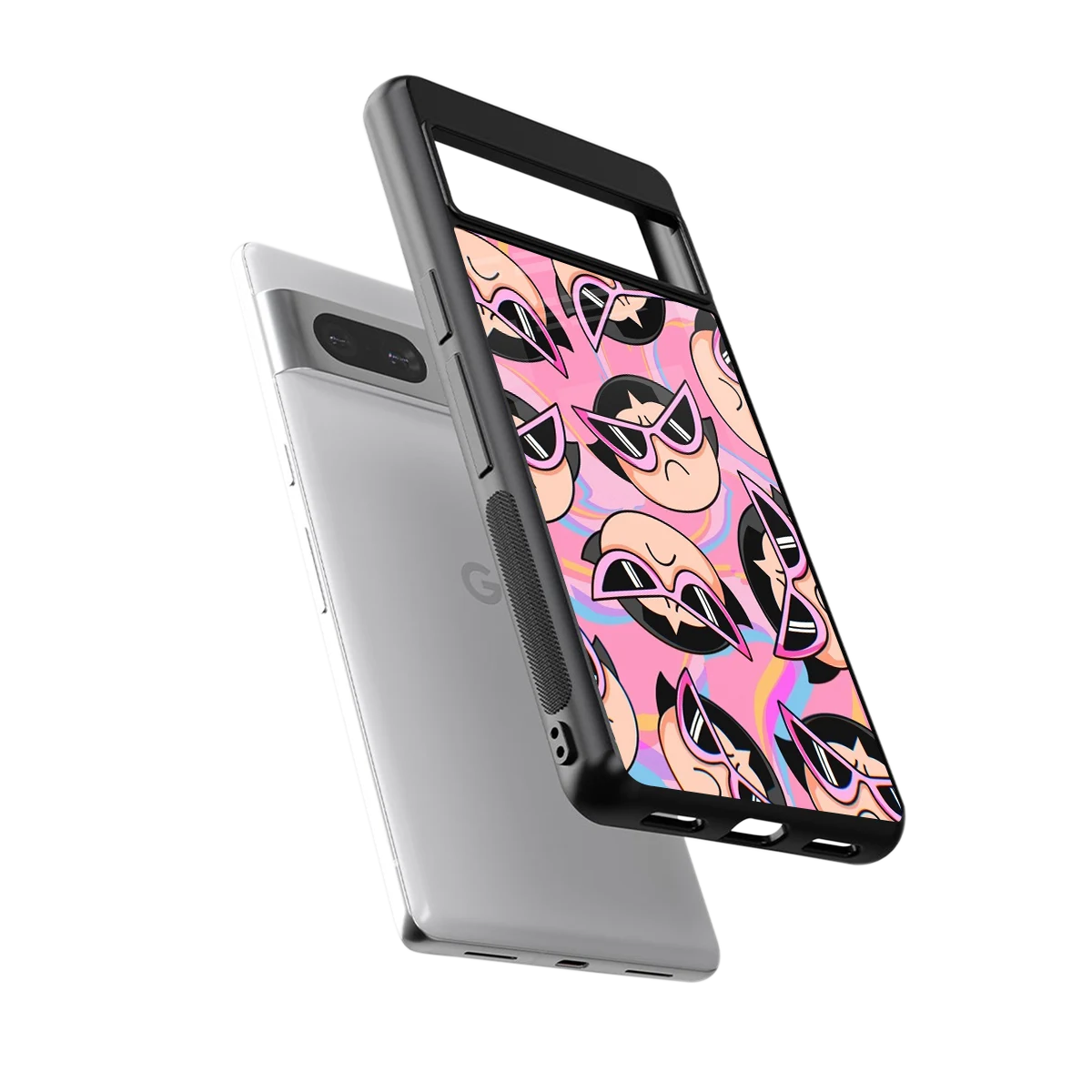 Sassy Squad sleek google pixel 7a cover with tempered glass back and TPU edges