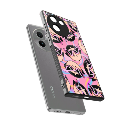 Sassy Squad sleek vivo v30e cover with tempered glass back and TPU edges