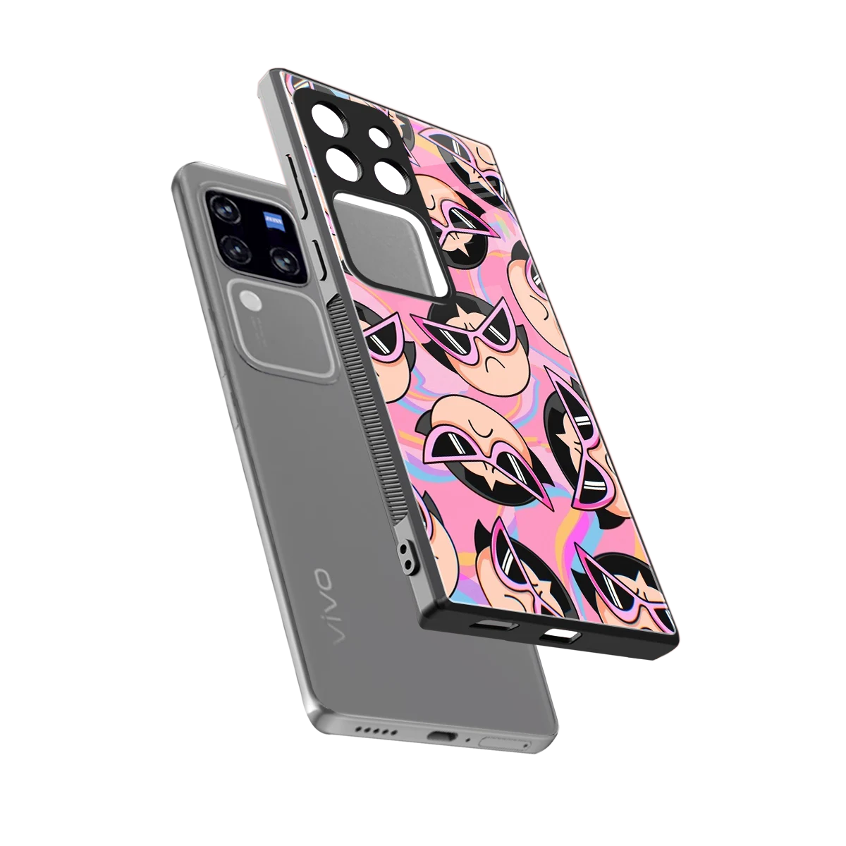 Sassy Squad sleekvivo v30 pro cover with tempered glass back and TPU edges