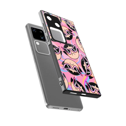 Sassy Squad sleek vivo v30 cover with tempered glass back and TPU edges