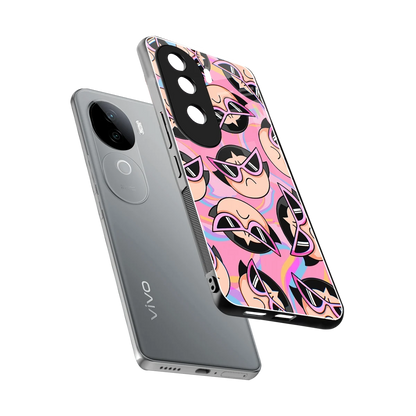 Sassy Squad sleek vivo v40e cover with tempered glass back and TPU edges