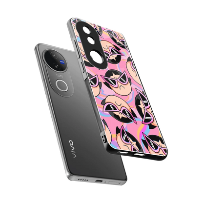 Sassy Squad sleek vivo v50 cover with tempered glass back and TPU edges