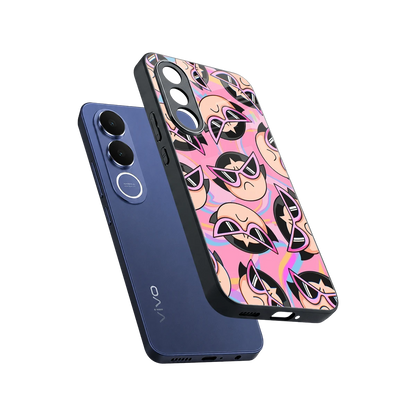 Sassy Squad sleek vivo v70 fe cover with tempered glass back and TPU edges