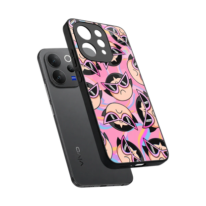 Sassy Squad sleek vivo v70 cover with tempered glass back and TPU edges