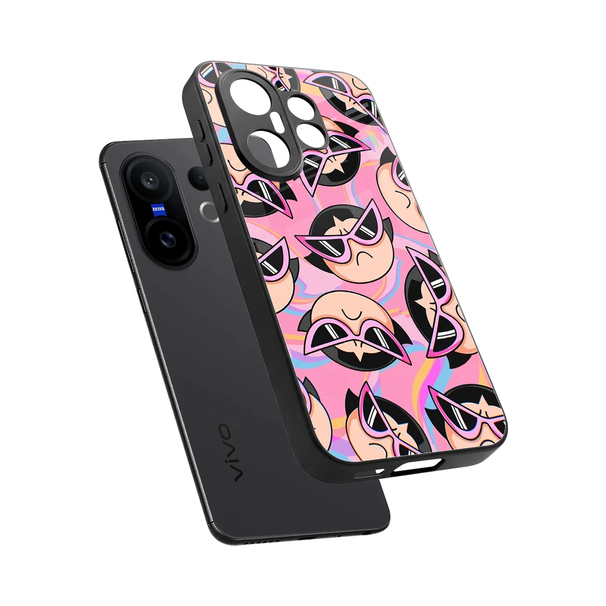 Sassy Squad sleek vivo x200 fe cover with tempered glass back and TPU edges