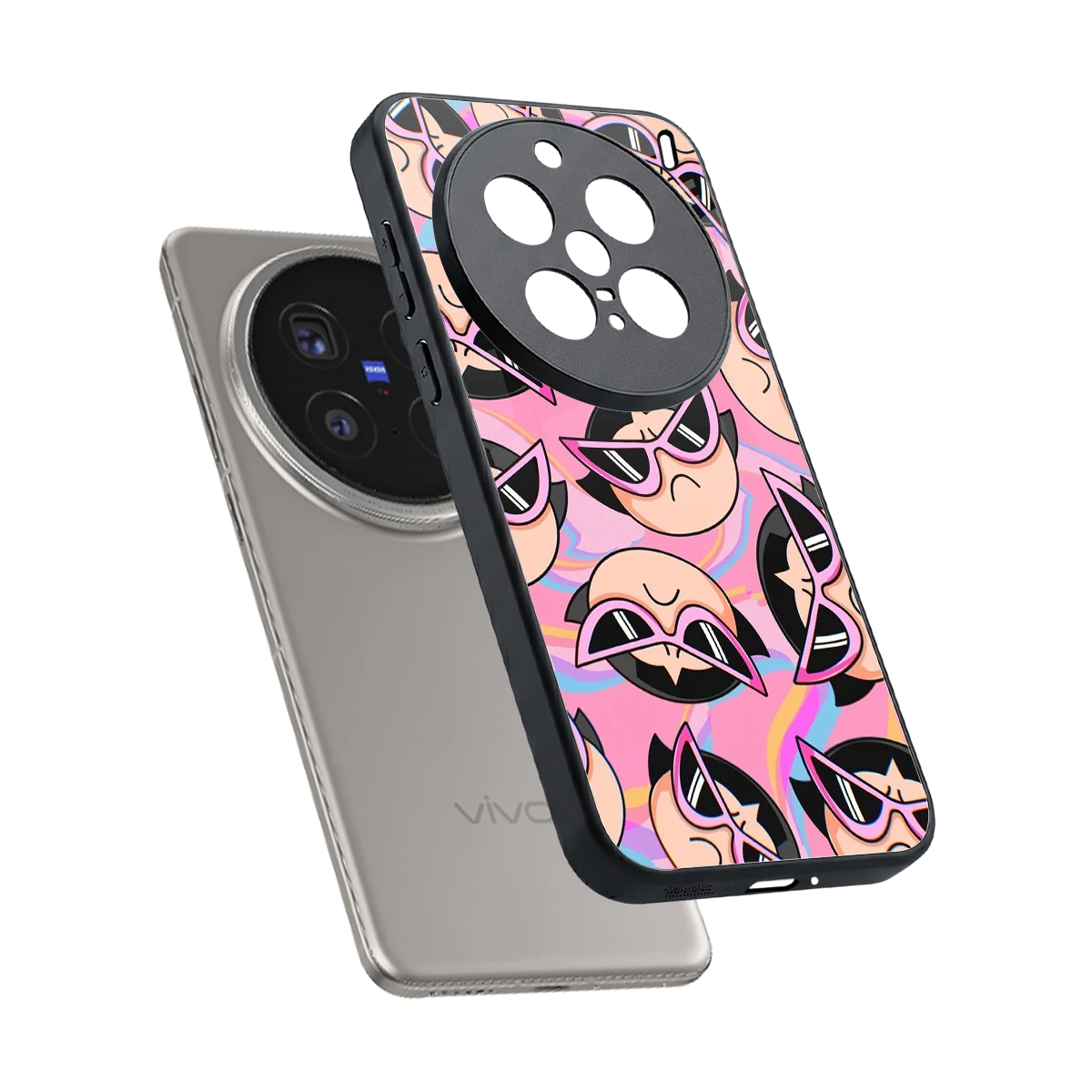Sassy Squad sleek vivo x200 pro cover with tempered glass back and TPU edges