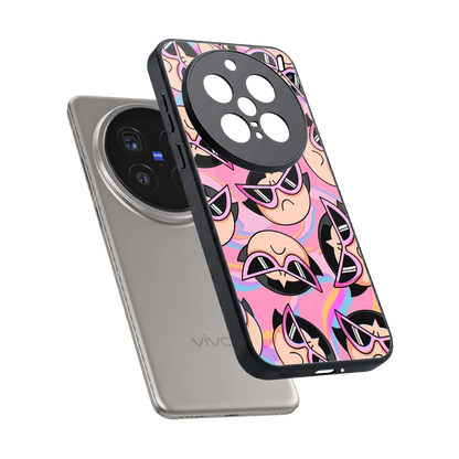 Sassy Squad sleek vivo x200 pro cover with tempered glass back and TPU edges