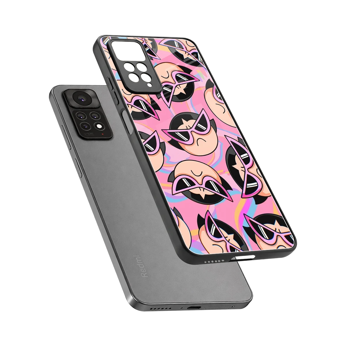 Sassy Squad sleek redmi note 11 pro cover with tempered glass back and TPU edges