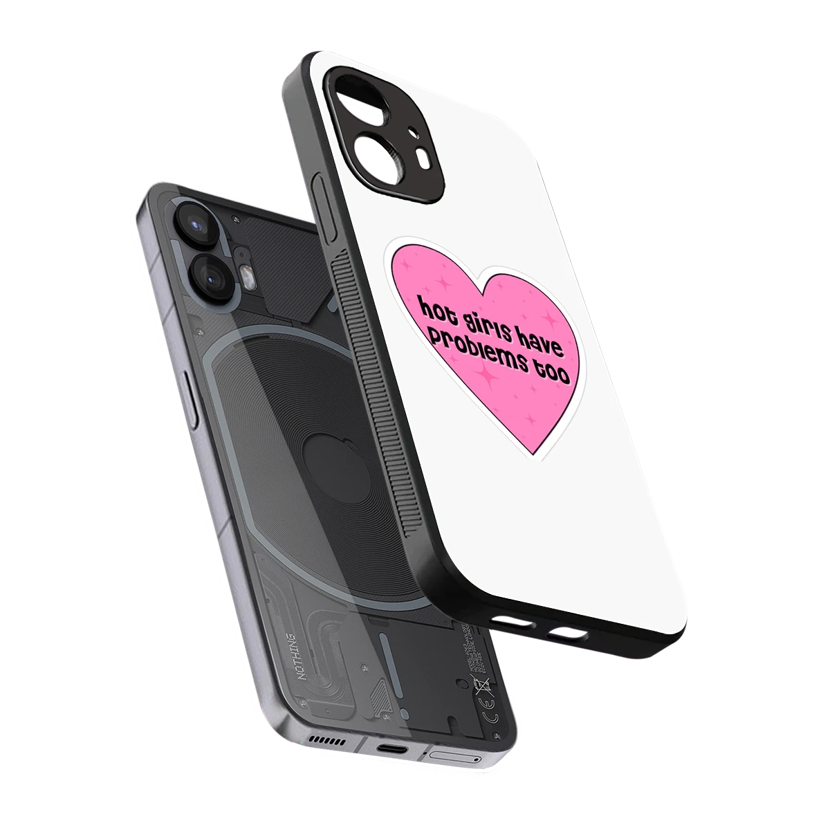 Sassy Truth sleek nothing phone 2 cover with tempered glass back and TPU edges