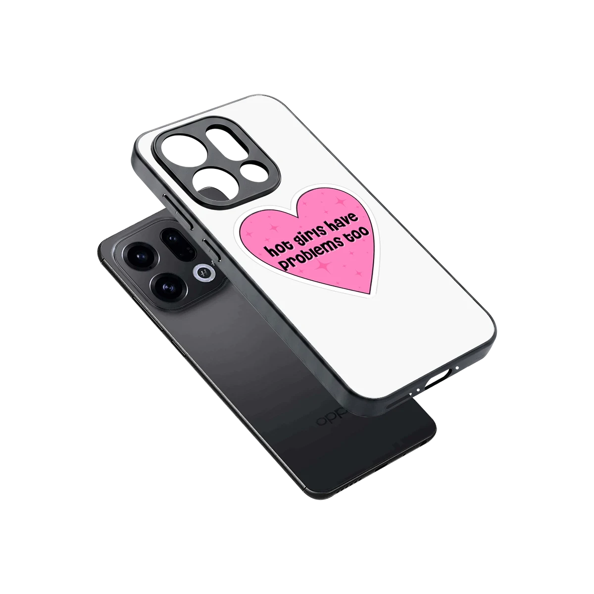 Sassy Truth sleek oppo find x9 cover with tempered glass back and TPU edges