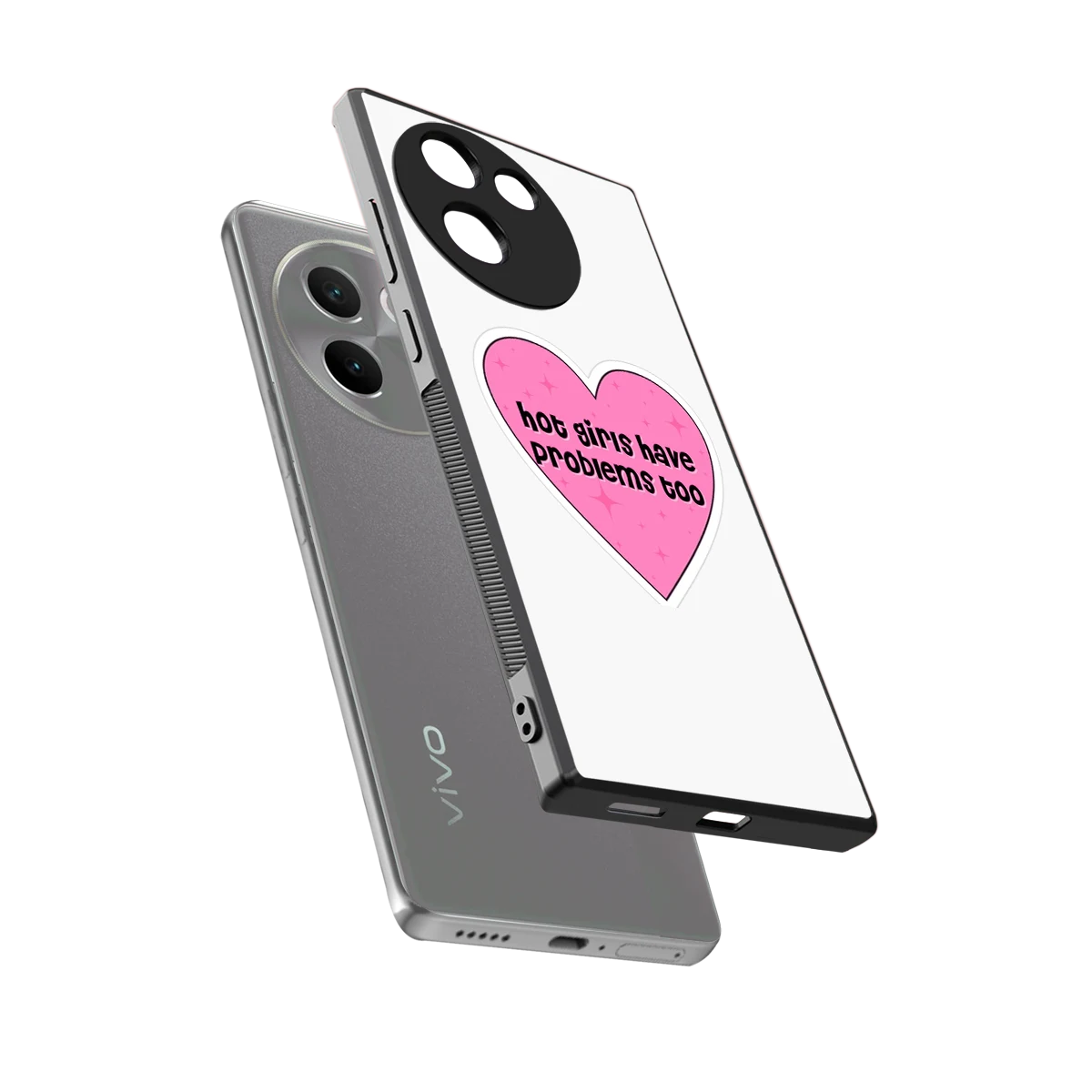 Sassy Truth sleek vivo v30e cover with tempered glass back and TPU edges