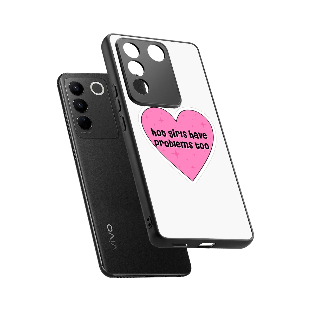 Sassy Truth sleek vivo v27 5g cover with tempered glass back and TPU edges