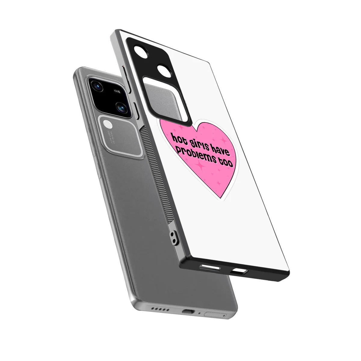 Sassy Truth sleek vivo v30 cover with tempered glass back and TPU edges