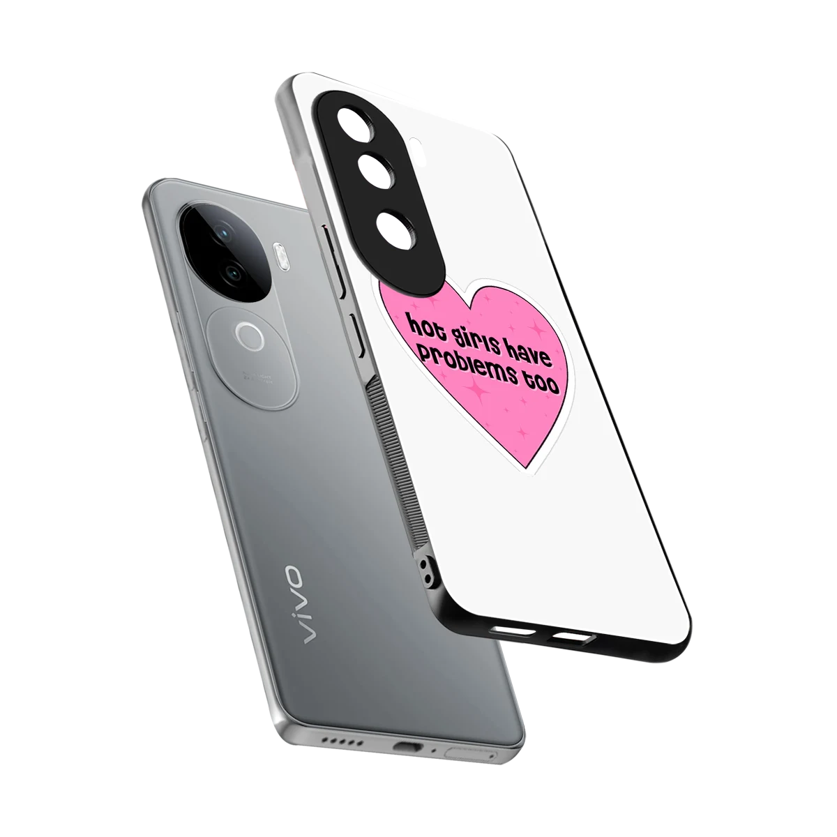 Sassy Truth sleek vivo v40e cover with tempered glass back and TPU edges