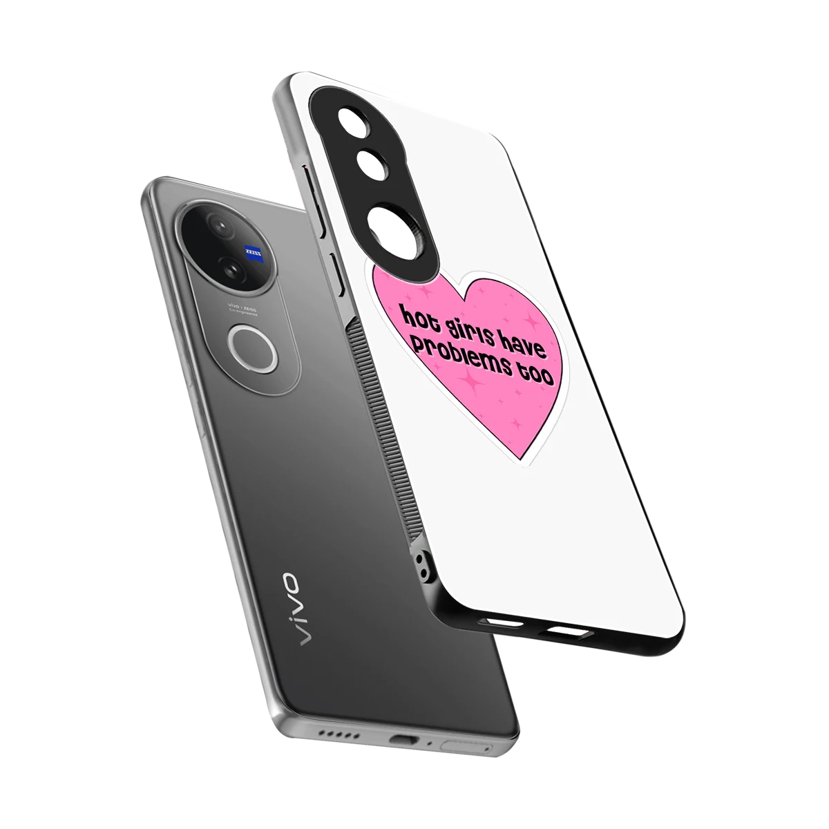 Sassy Truth sleek vivo v50 cover with tempered glass back and TPU edges