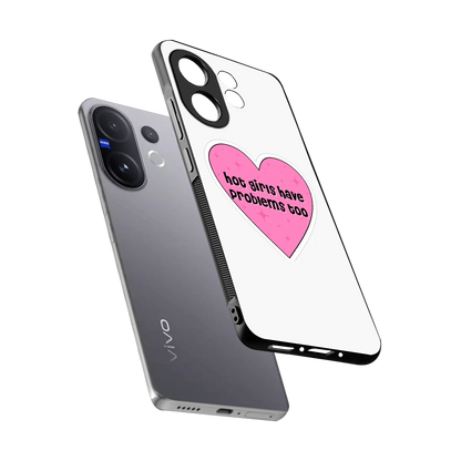 Sassy Truth sleek vivo v60 cover with tempered glass back and TPU edges