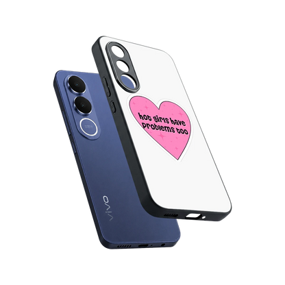 Sassy Truth sleek vivo v70 fe cover with tempered glass back and TPU edges