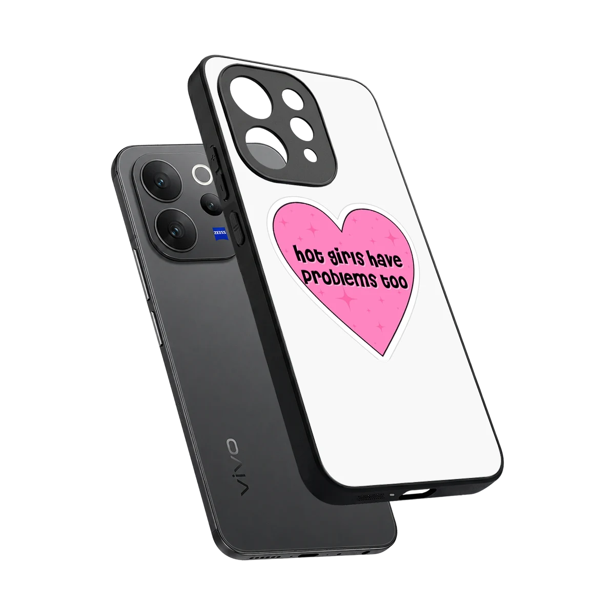 Sassy Truth sleek vivo v70 cover with tempered glass back and TPU edges