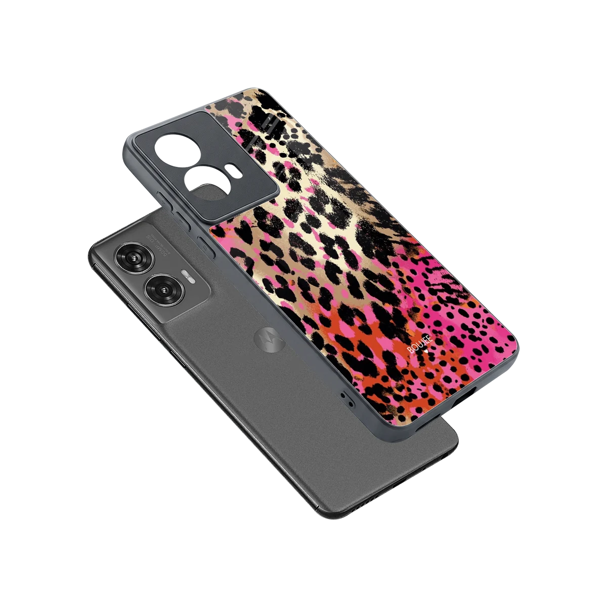 Savanna sleek motorola edge 50 fusion cover with tempered glass back and TPU edges