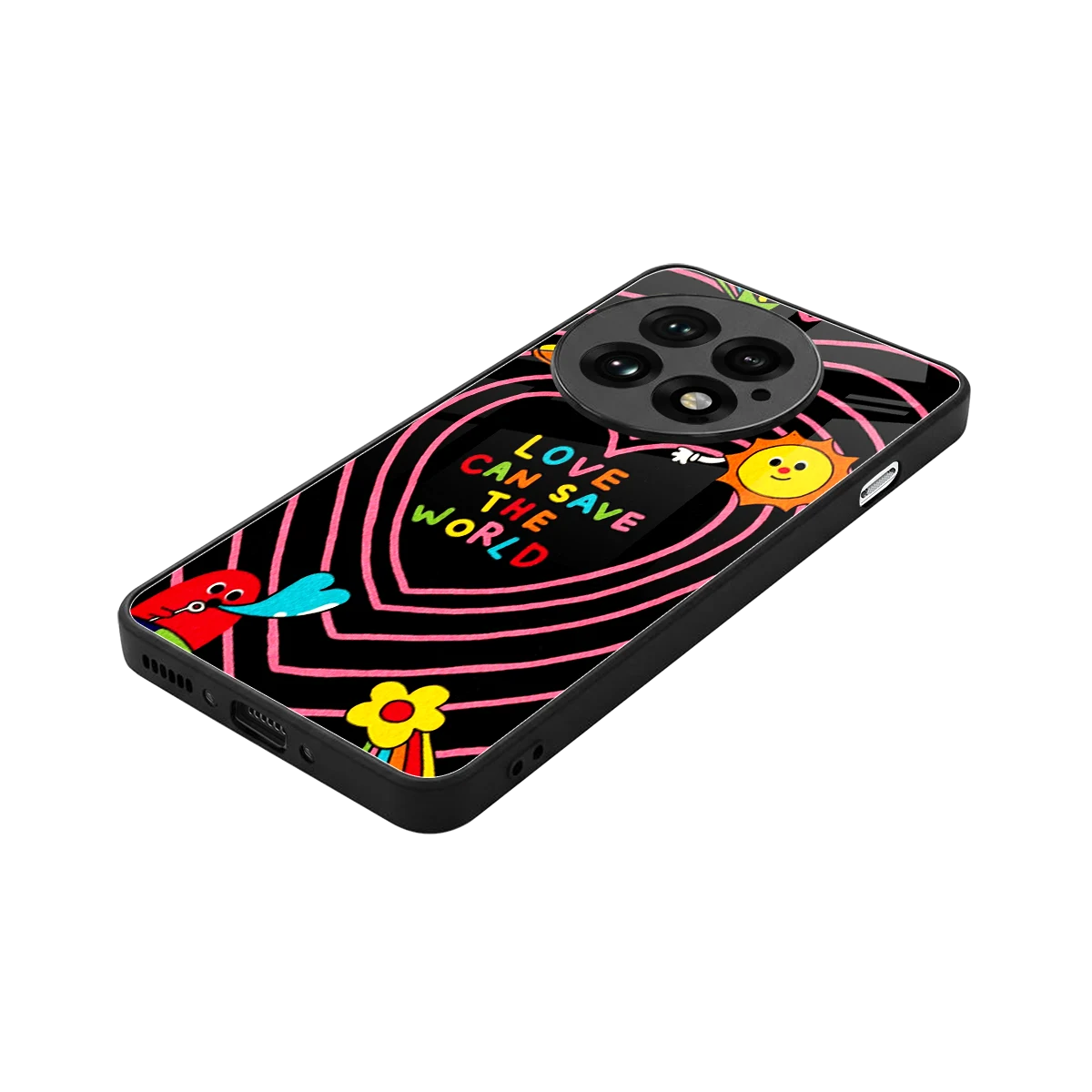 Save With Love stylish phone case for oneplus 13 | glossy glass and slim fit