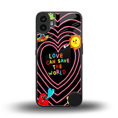 Save With Love back phone cover | glass case for cmf nothing phone 1