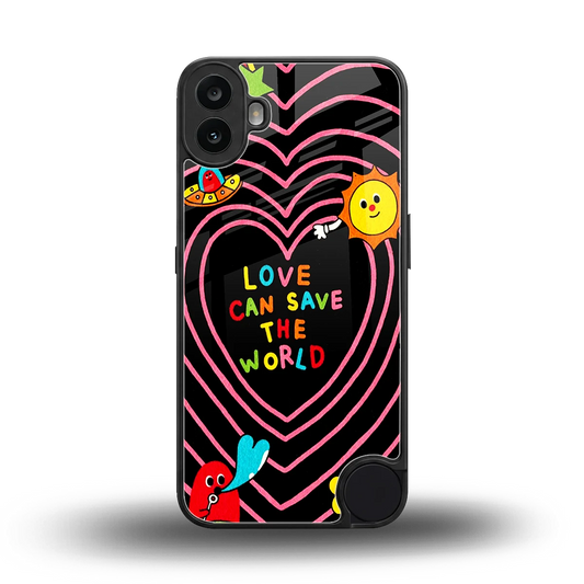 Save With Love back phone cover | glass case for cmf nothing phone 1