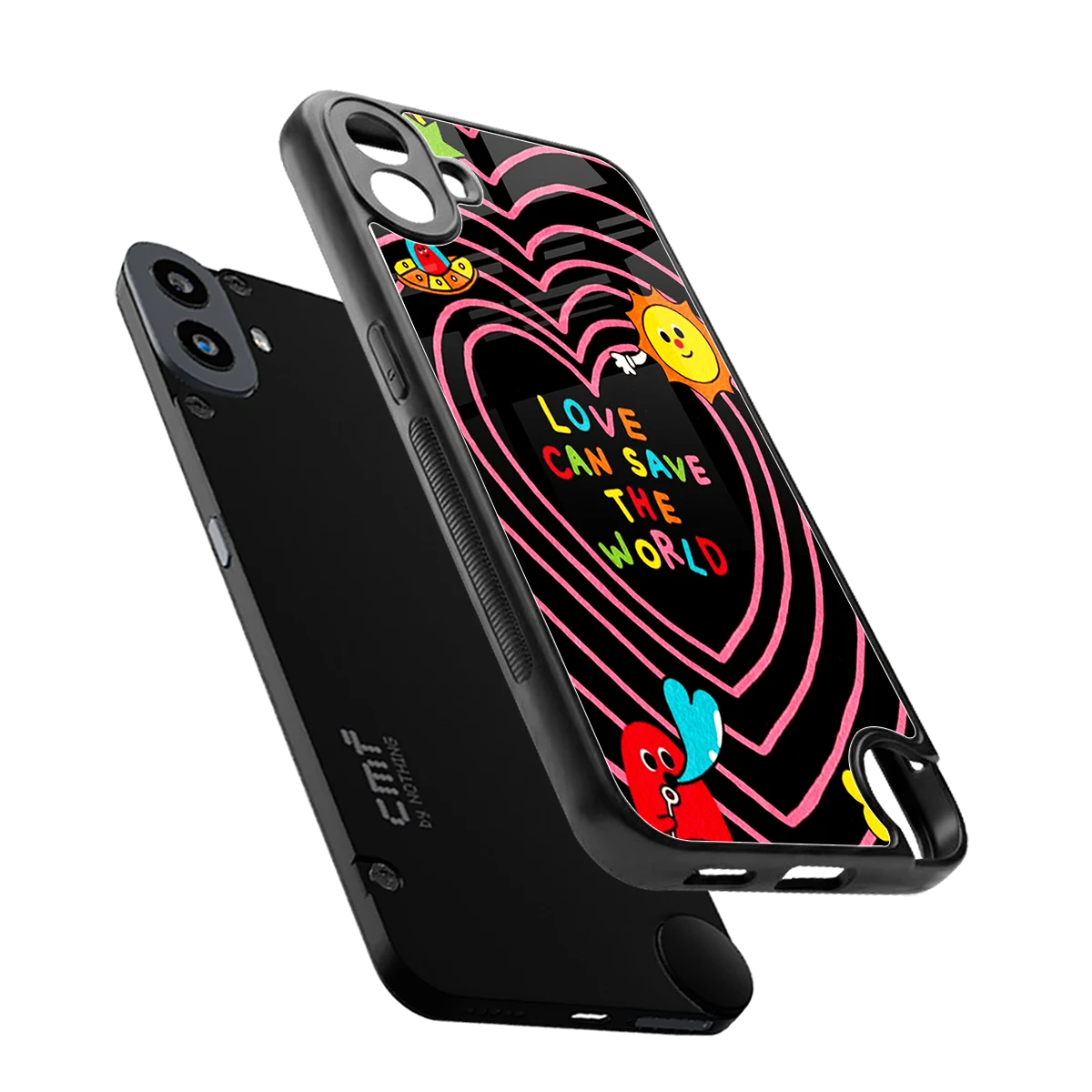 Save With Love sleek cmf nothing phone 1 cover with tempered glass back and TPU edges