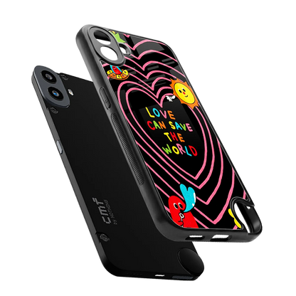 Save With Love sleek cmf nothing phone 1 cover with tempered glass back and TPU edges