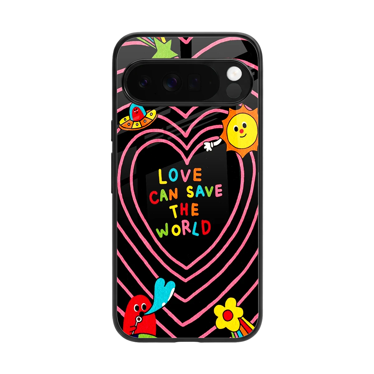Save With Love back phone cover | glass case for google pixel 10 pro xl