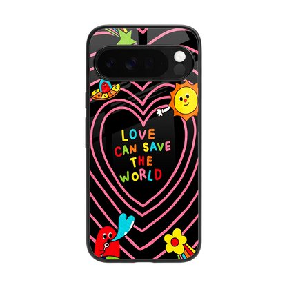 Save With Love back phone cover | glass case for google pixel 10 pro xl