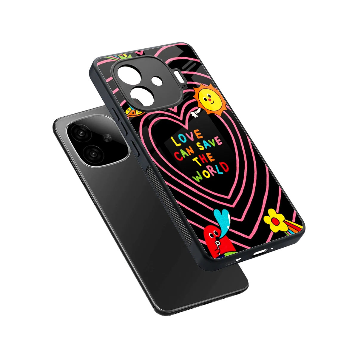 Save With Love sleek iqoo neo 10r 5g cover with tempered glass back and TPU edges