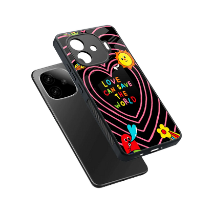 Save With Love sleek iqoo neo 10r 5g cover with tempered glass back and TPU edges