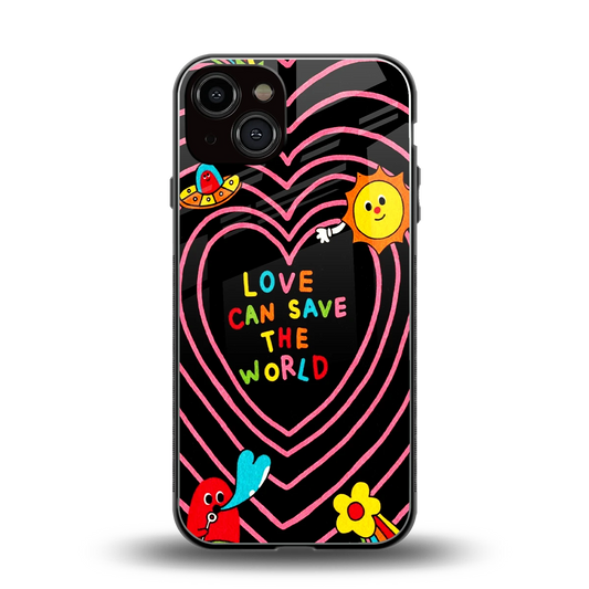 Save With Love back phone cover | glass case for iphone 13