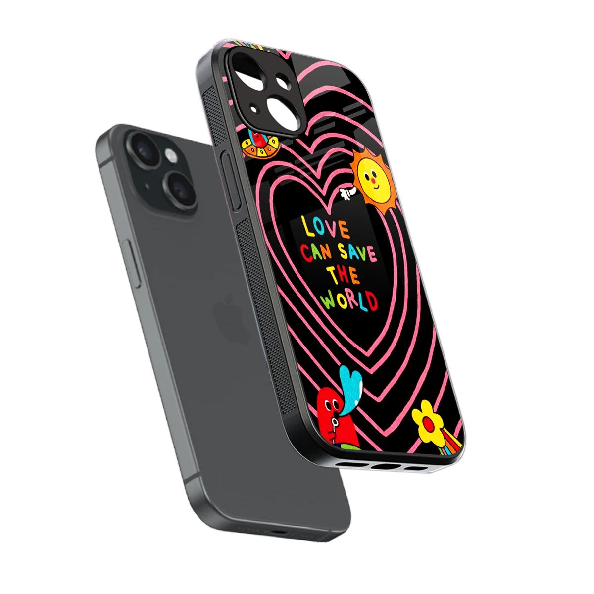 Save With Love sleek iphone 13 cover with tempered glass back and TPU edges