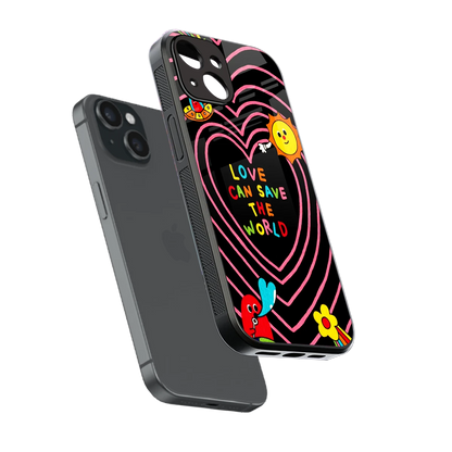 Save With Love sleek iphone 13 cover with tempered glass back and TPU edges