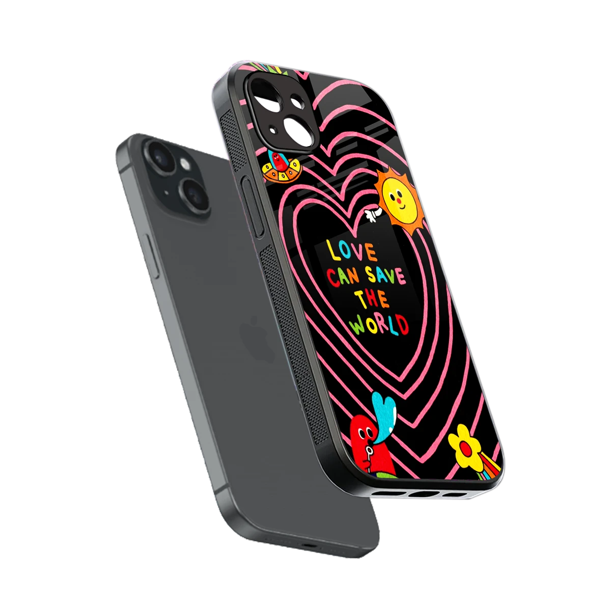 Save With Love sleek iphone 14 plus cover with tempered glass back and TPU edges