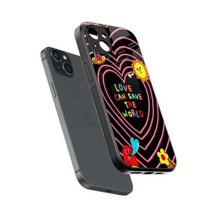 Save With Love sleek iphone 14 plus cover with tempered glass back and TPU edges