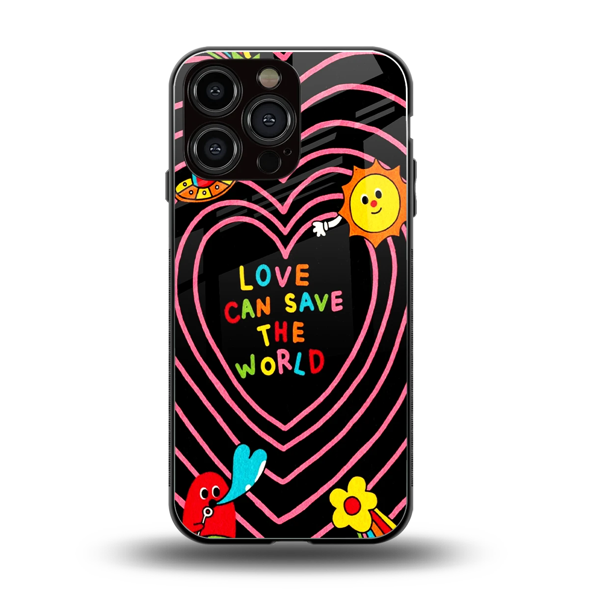 Save With Love back phone cover | glass case for iphone 15 pro max