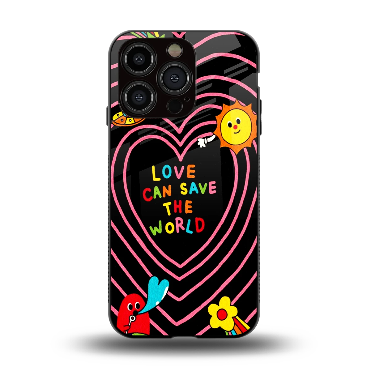 Save With Love back phone cover | glass case for iphone 15 pro