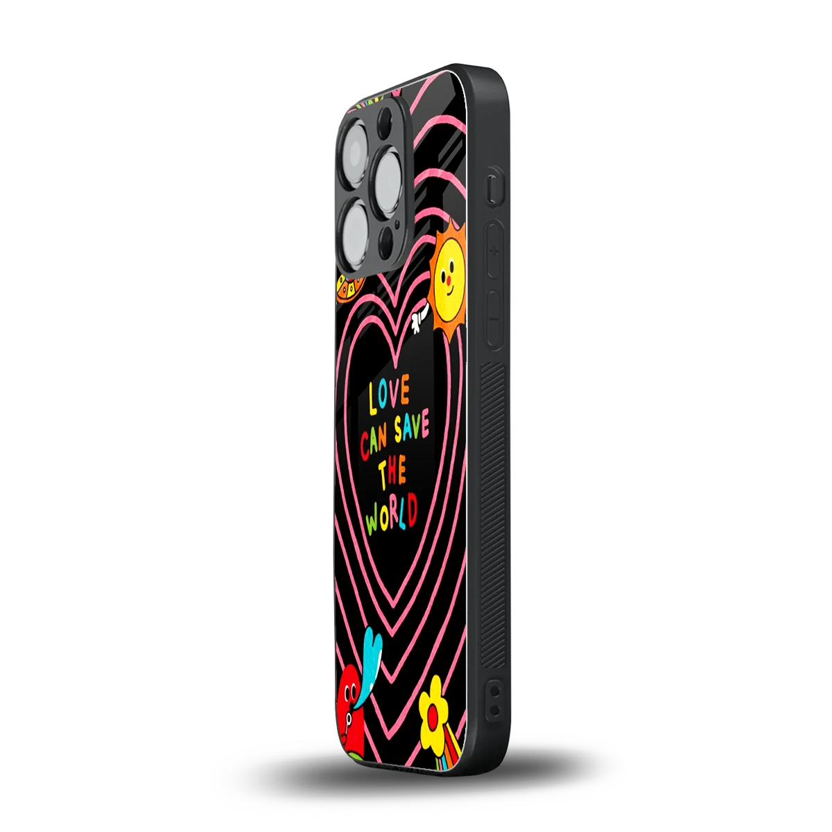 Save With Love iphone 15 pro mobile cover | shockproof glass phone case