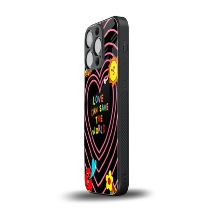 Save With Love iphone 15 pro mobile cover | shockproof glass phone case