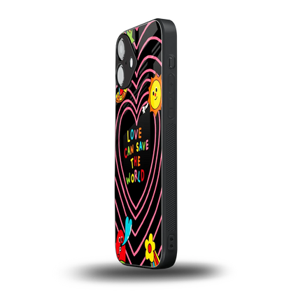 Save With Love iphone 16 plus mobile cover | shockproof glass phone case